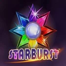 Slots logo of Starburst from NetEnt at Azurslot Casino