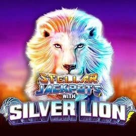 Stellar Jackpots with Silver Lion slot icon by Lightning Box Game, available at Azurslot Casino