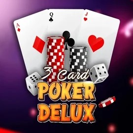 Three Card Poker Delux slot logo by Urgent Games at Azurslot Casino